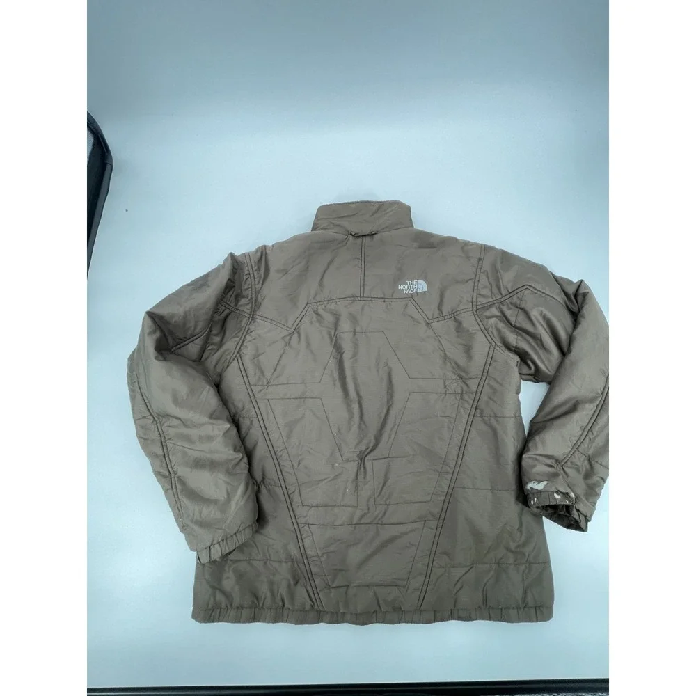The North Face Prodigy Windbreaker Jacket Mens Medium Brown Micro Check Full Zip
